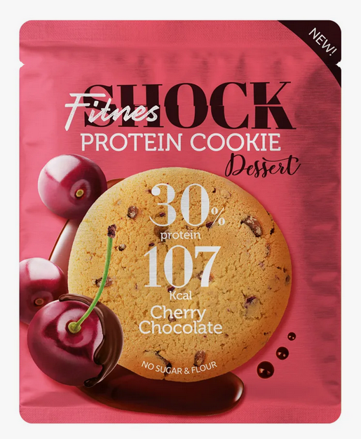 Печенье  FITNES SHOCK DESERT 35гр Вишня/шоколад 1/12шт протеиновое