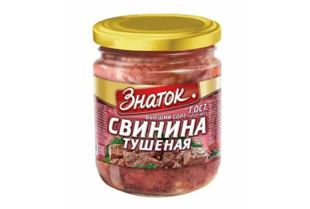Свинина тушеная ЗНАТОК 500гр СКО НПК ст/б 1/8шт