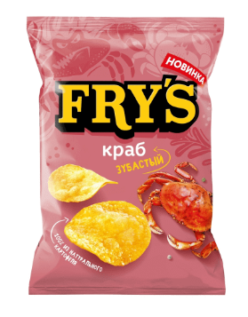 Чипсы FRYS 130гр Зубастый краб 1/15шт