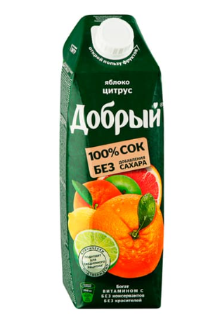 Сок/нектар ДОБРЫЙ 1л  Апельсин/Мандарин 1/12шт