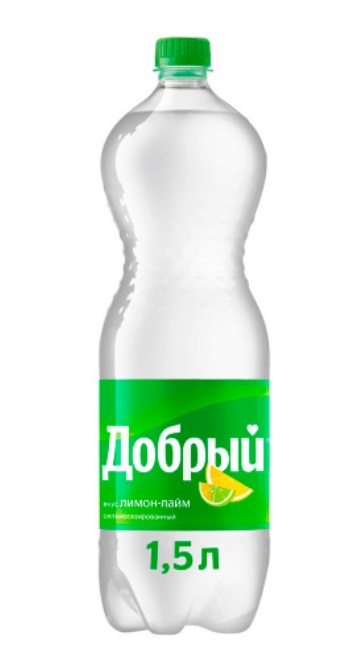 Напиток газ ДОБРЫЙ 1,5л Лимон/лайм ПЭТ 1/9шт