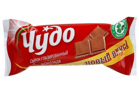 Сырок творожный ЧУДО 40гр 25,6% Шоколад/глазурь 1/12шт