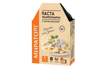 Паста МИРАТОРГ 260гр Карбонара сыр/бекон 1/6шт