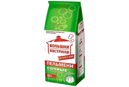 Пельмени БОЛЬШАЯ КАСТРЮЛЯ 800гр Сочные 1/12шт