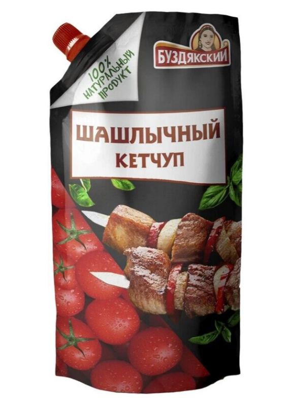 Кетчуп БУЗДЯКСКИЙ 350гр Шашлычный дой-пак 1/14шт