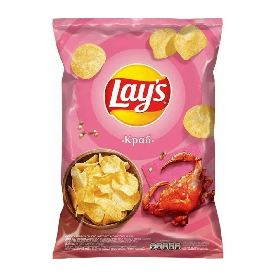 Чипсы LAYS 225гр Краб 1/14шт