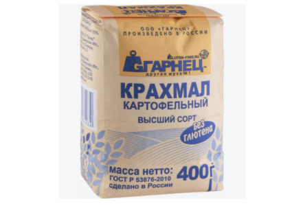 Крахмал картофельный GARNEC 400гр б/глютена 1/6шт