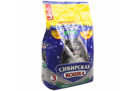 Наполнитель СИБИРСКАЯ КОШКА Супер 3л комкующийся 1/4шт