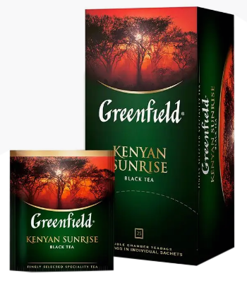 Чай черный в пакетиках GREENFIELD 25*2гр Kenyan Sunrise байховый 1/10шт