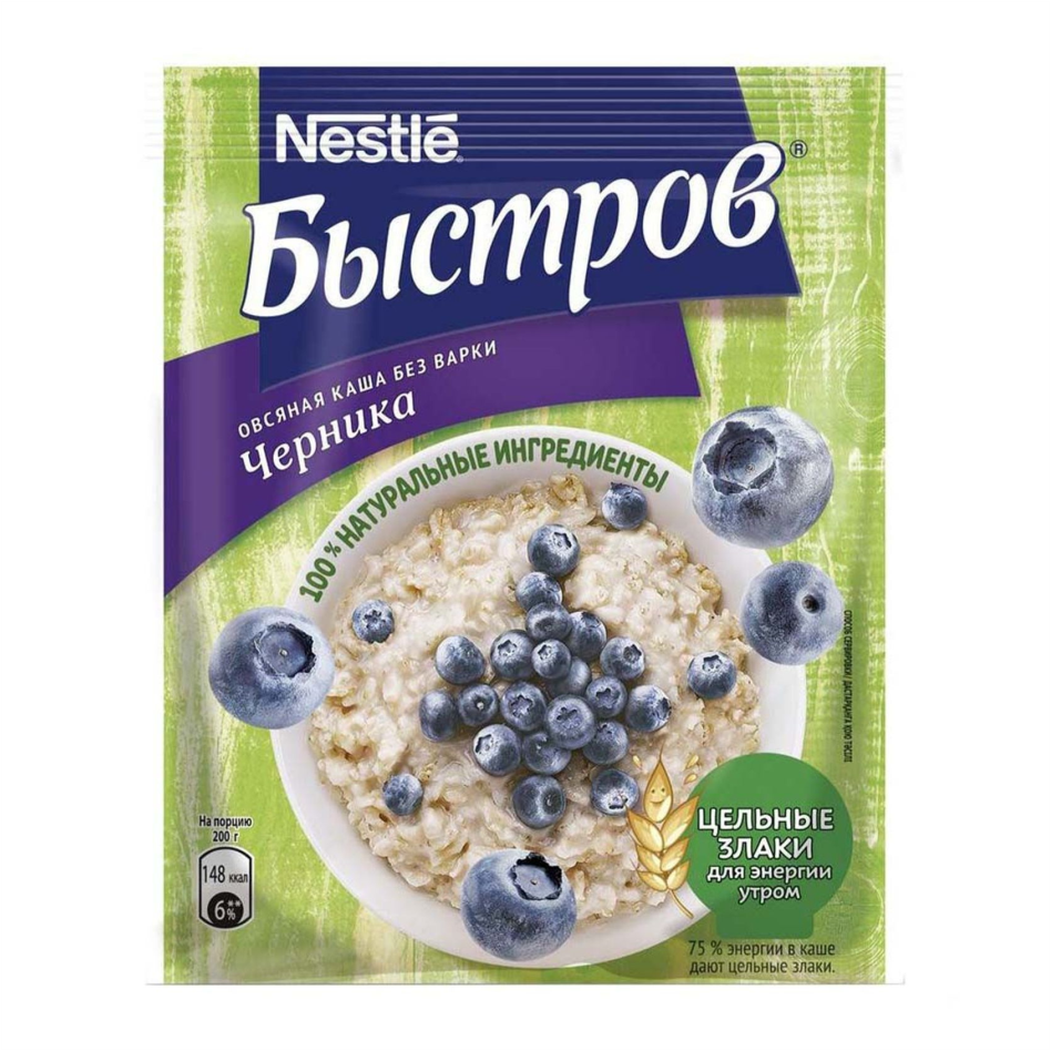 Каша овсяная БЫСТРОВ 6*40гр Черника 1/8шт