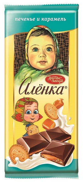 Шоколад АЛЕНКА 87гр Карамель/печенье 1/10шт Красный Октябрь