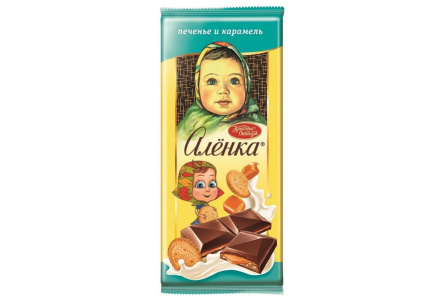 Шоколад АЛЕНКА 87гр Карамель/печенье 1/10шт Красный Октябрь