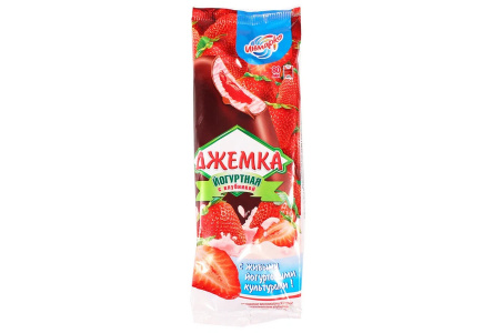 Мороженое ДЖЕМКА 57гр Йогуртное с клубничным джемом в глазури 1/28шт Инмарко БЗМЖ