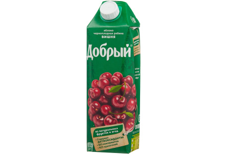 Сок/Нектар ДОБРЫЙ 1л Яблоко/Черноплод рябина/вишня 1/12шт