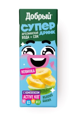 Сок/Нектар ДОБРЫЙ 0,2л Яблоко/банан т/п 1/27шт