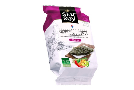 Чипсы нори SEN SOY 4,5гр Премиум Том Ям 1/18шт