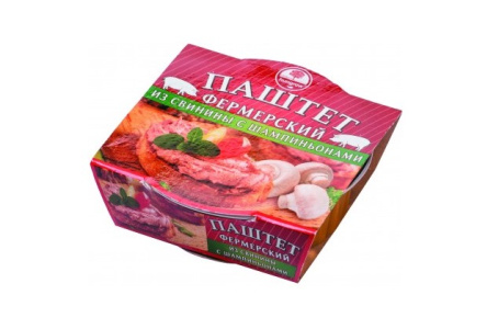 Паштет HUNGROW 90гр Фермерский из свинины с шампиньонами 1/20шт