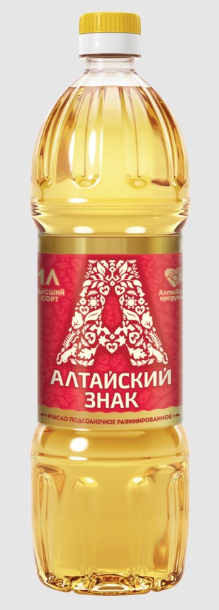 Масло подсолнечное АЛТАЙСКИЙ ЗНАК 900мл рафинированное 1/15шт