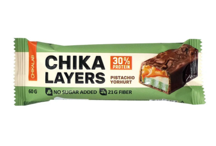 Батончик глазированный CHIKALAB Layers 60гр Фисташковый йогурт 1/20шт