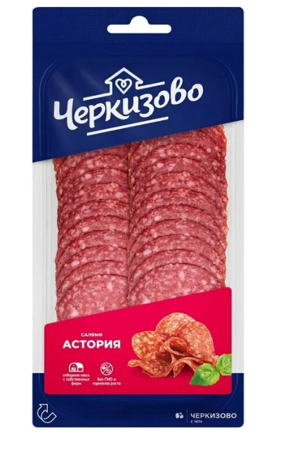 Колбаса сырокопченая ЧЕРКИЗОВО 85гр Салями Астория нарезка 1/12шт