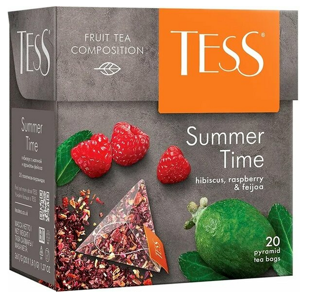 Чай травяной в пакетиках TESS 20*2гр Summer Time байховый 1/12шт