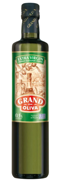 Масло оливковое GRAND DI OLIVA 500мл Olimpia Extra Virgin нерафинированное с/б 1/12шт