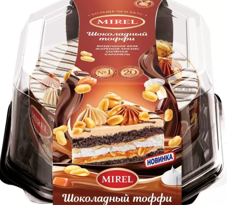 Торт MIREL 580гр Шоколадный тоффи 1/6шт