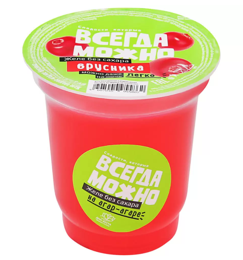 Желе ВСЕГДА МОЖНО 140гр Брусника 1/6шт