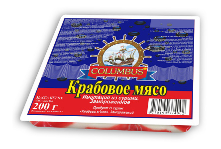 Крабовое мясо Columbus 200гр 1/25шт