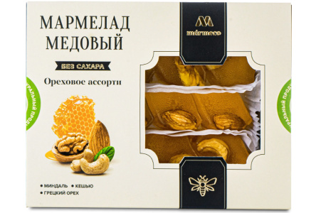 Мармелад медовый MARMECO 200гр Ореховое ассорти б/сахара 1/10шт