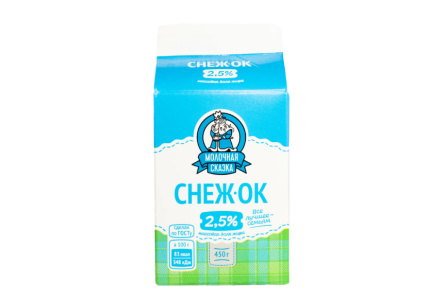 Снежок МОЛОЧНАЯ СКАЗКА 450гр 2,5% пюр пак 1/30шт БЗМЖ