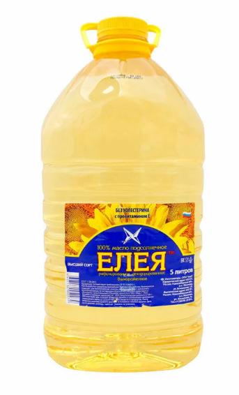 Масло подсолнечное ЕЛЕЯ 5л рафинированное пл/б 1/3шт