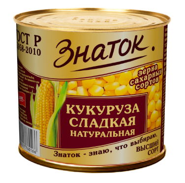 Кукуруза ЗНАТОК 425мл/340гр Сахарная ж/б 1/24шт