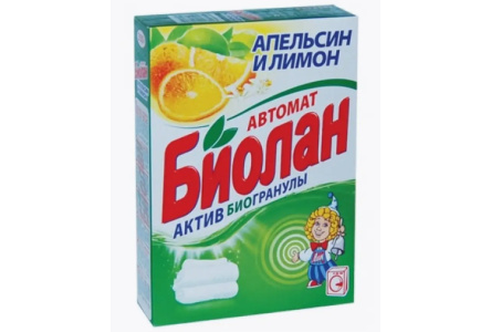 Порошок стиральный автомат БИОЛАН 350гр Апельсин и лимон 1/24шт