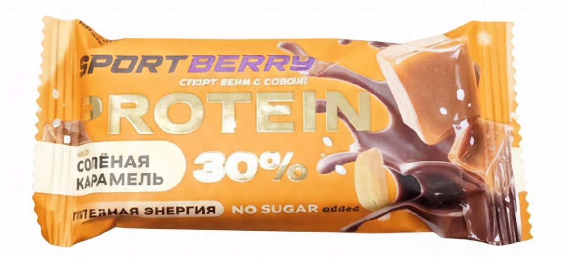 Батончик протеинновый SPORTBERRY 45гр Соленая карамель 1/16шт