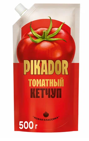 Кетчуп PIKADOR 500гр Томатный дой-пак 1/16шт