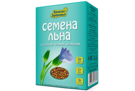 Диет Семя льна Компас Здоровья 200гр с селеном хромом 1/40шт