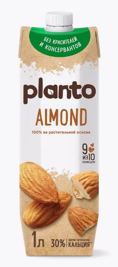 Напиток миндальный PLANTO 1л 1,2% 1/12шт