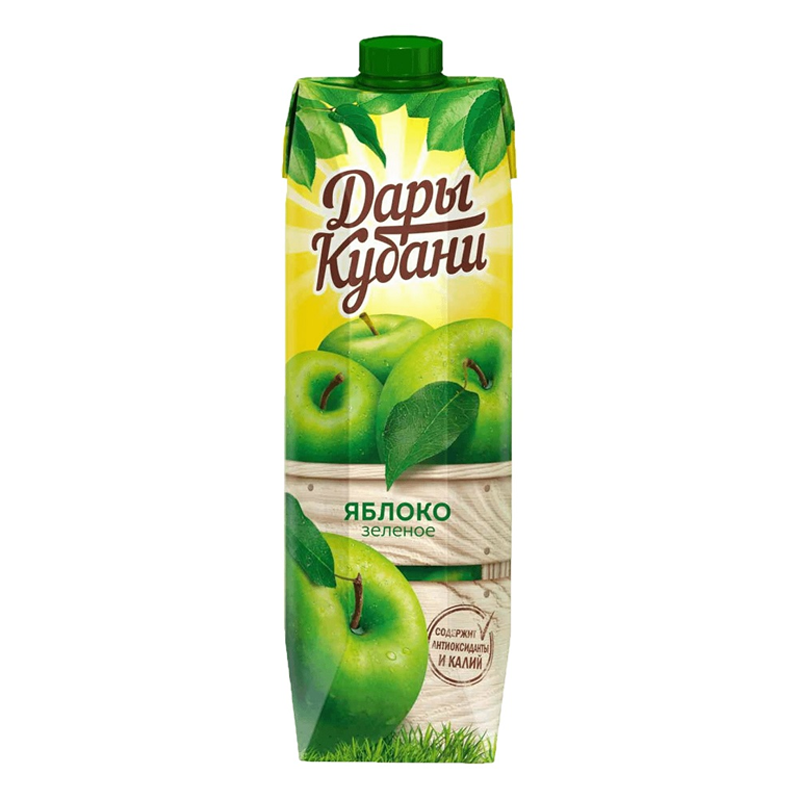Сок/Нектар ДАРЫ КУБАНИ 0,95л Яблочный осветленный 1/6шт