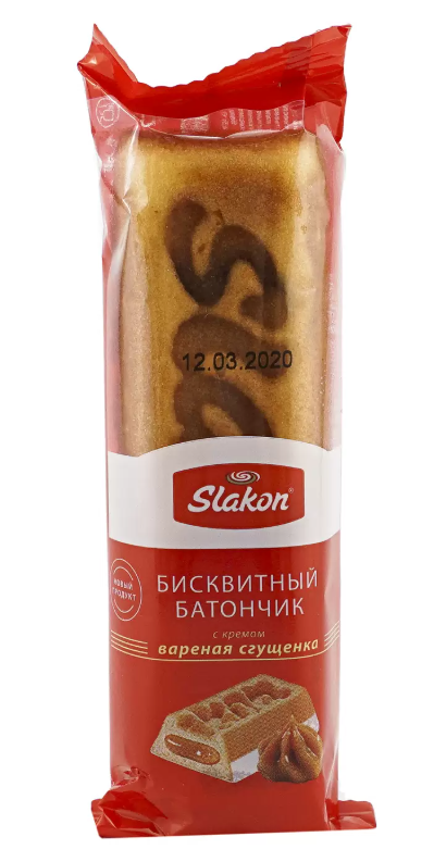 Печенье бисквитное SLAKON 36гр Вареная сгущенка 1/13шт