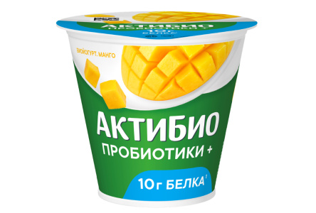 Биойогурт АКТИБИО 220гр 3% Манго 1/6шт Продукт без заменителя молочного жира