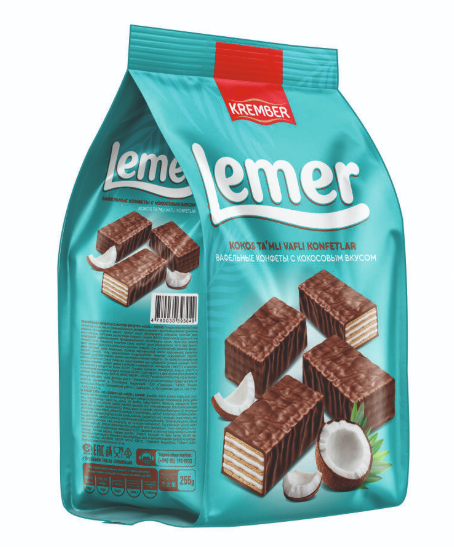 Вафли глазированные LEMER 255гр 1/18шт Узбекистан
