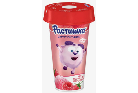Йогурт питьевой РАСТИШКА 190гр 2,8% Малиновое мороженое 1/6шт
