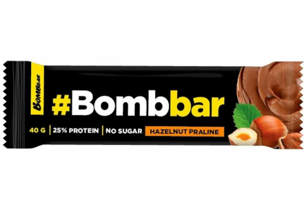 Батончик глазированный BOMBBAR 40гр Фундучное пралине 1/30шт