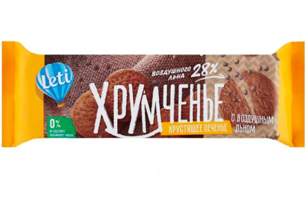 Печенье LETI 120гр Хрумченье с воздушным льном 1/9шт