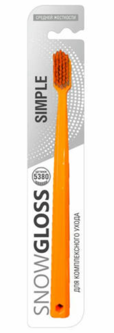 Щетка зубная SNOW GLOSS Simple средняя 1/12шт