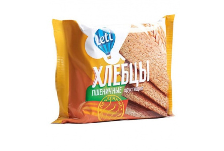 Хлебцы LETI 60гр Пшеничные запеченные 1/20шт