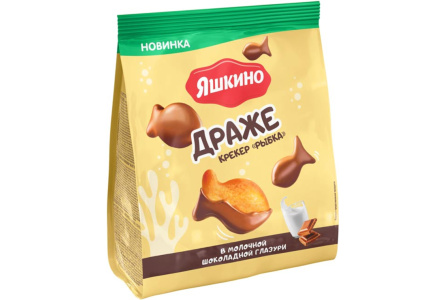 Драже крекер ЯШКИНО 500гр рыбка/глазурь 1/6шт