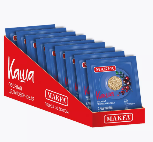 Каша овсяная МАКФА 40гр Черника/брусника/вишня 1/25шт