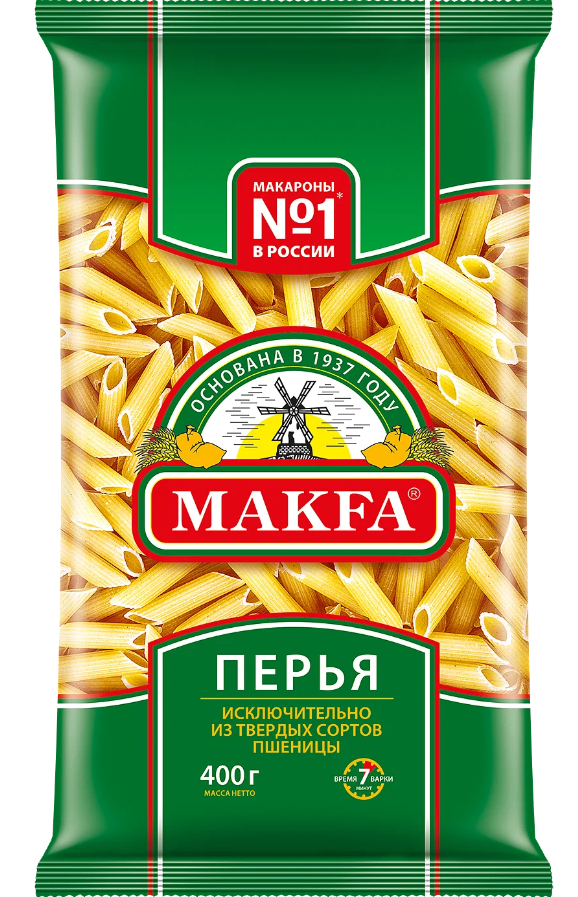 Макаронные изделия МАКФА 400гр Перья короткие 1/20шт